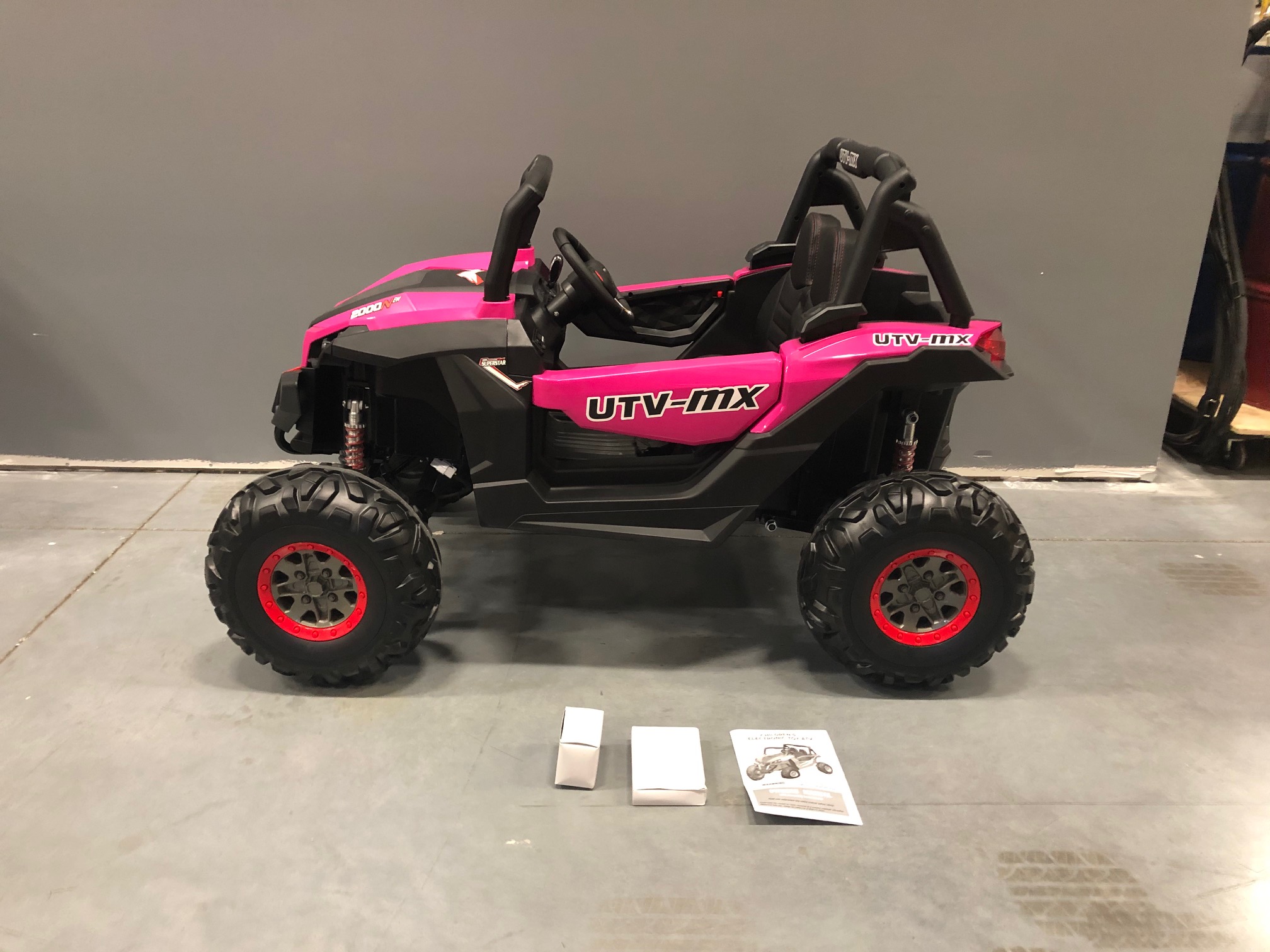 SUPERtrax® 24V UTV Screemer Side x Side - Pink - Assembled   Pink ride on, kids truck, Kid's Ride on car, ATV, UTV, Power Wheels, powerwheels, Battery Powered Car, Toy Car, kids car, Ride On Car, UTV Screemer Kid's Car, SPORTrax