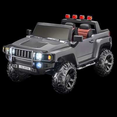 SUPERtrax® Warrior - Gloss Gray Mercedes, Red Truck, Red kids car, red pickup, 6x6, Battery Truck, Kids Ride on car, toy, truck, kids truck, gray kids ride on, Offroad, Battery Powered, remote control, parental ride on, kids ride on, benz, trunk, toolbox, MP3, Radio, rechargeable battery, hood, EVA Foam Rubber tires, LED headlights, Tailgate, door,